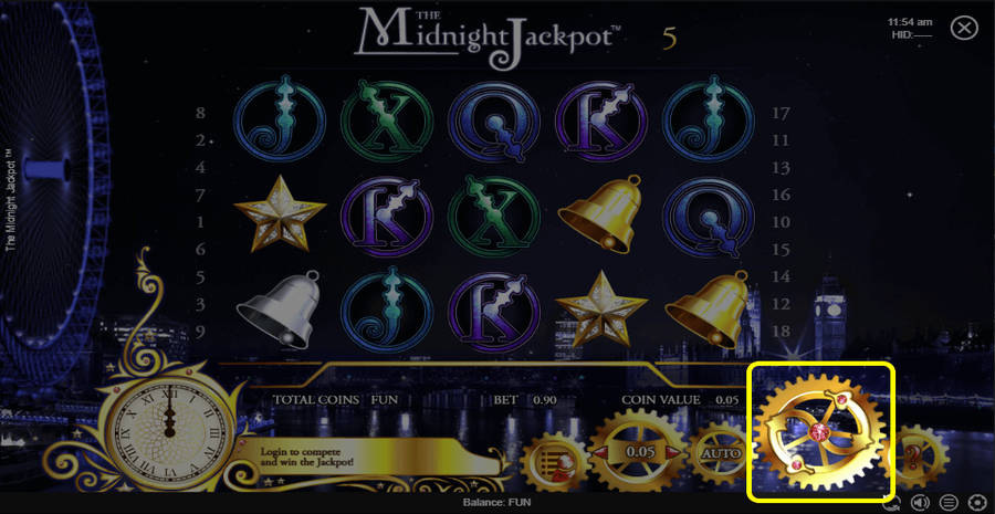The Midnight Jackpot Spin Button