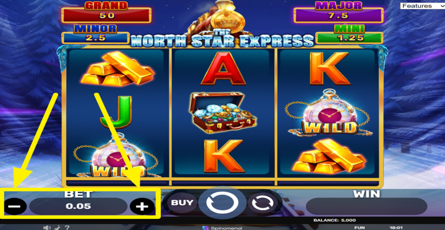 The North Star Express Hold And Hit 3x3 Adjust Bet