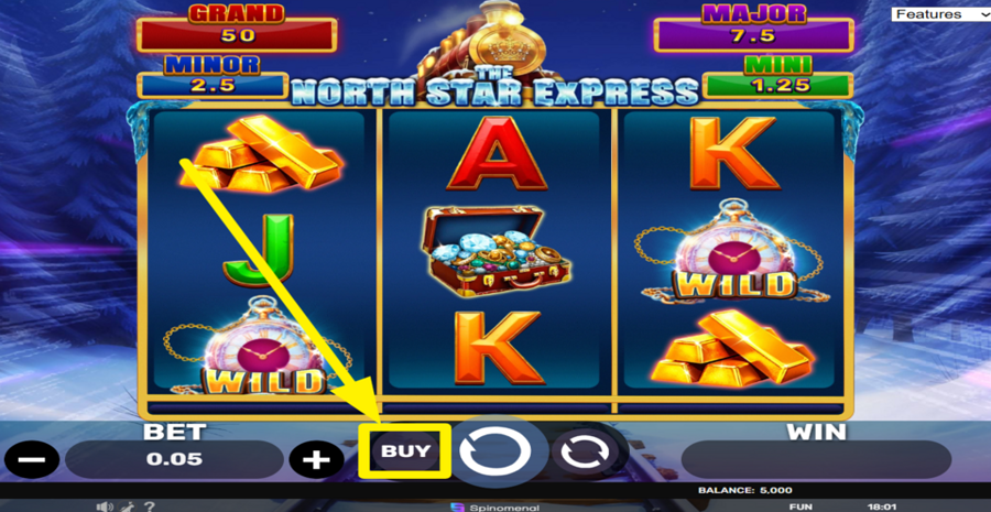 The North Star Express Hold And Hit 3x3 Buy Bonus