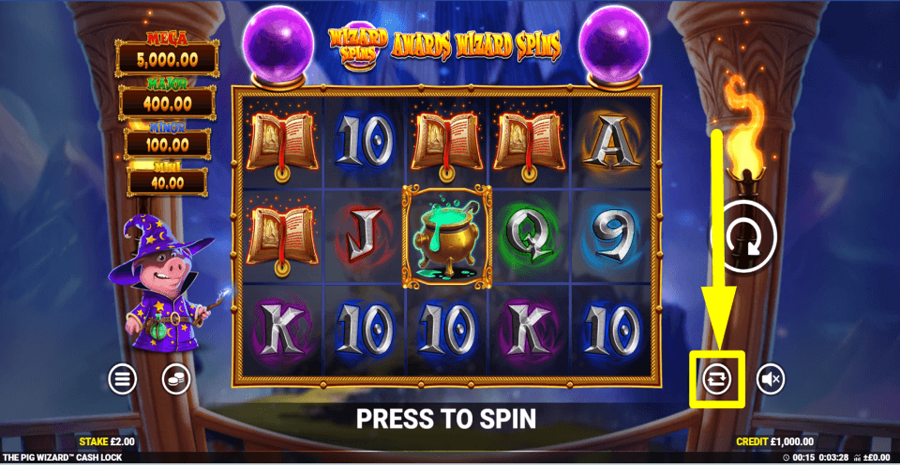 The Pig Wizard Cash Lock Autoplay Feature