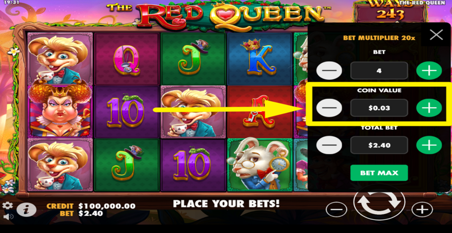 The Red Queen Adjust Coin Value