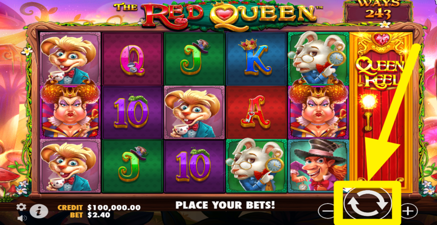 The Red Queen Spin Button