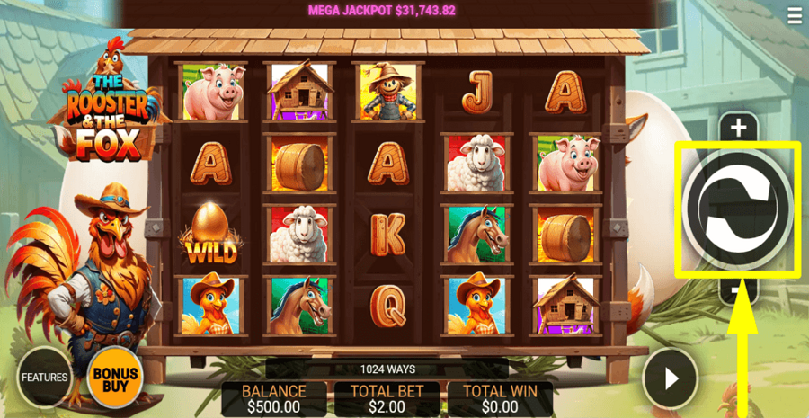 The Rooster And The Fox Spin Button