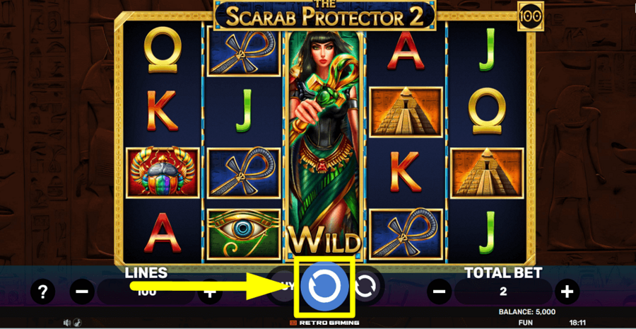 The Scarab Protector 2 Spin Button