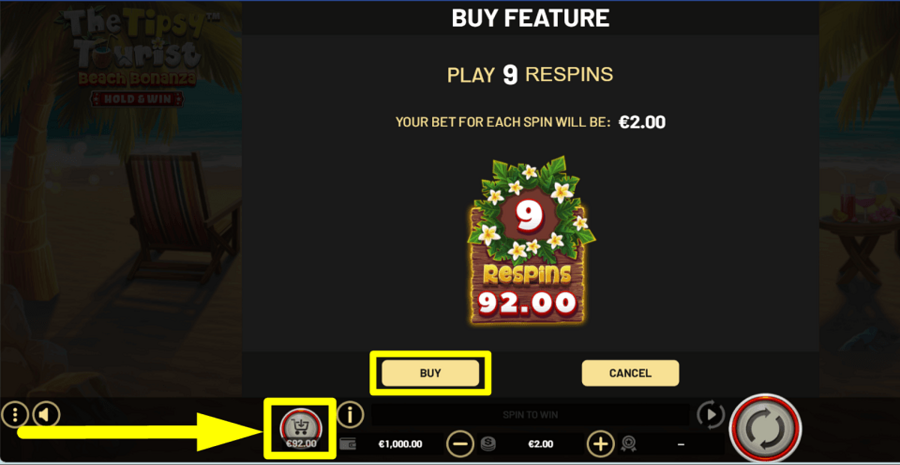 The Tipsy Tourist Beach Bonanza Hold And Win Buy Feature