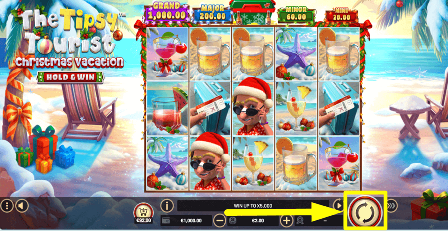 The Tipsy Tourist Christmas Vacation Hold And Win Spin Button