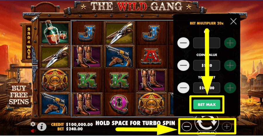 The Wild Gang Bet Max Button
