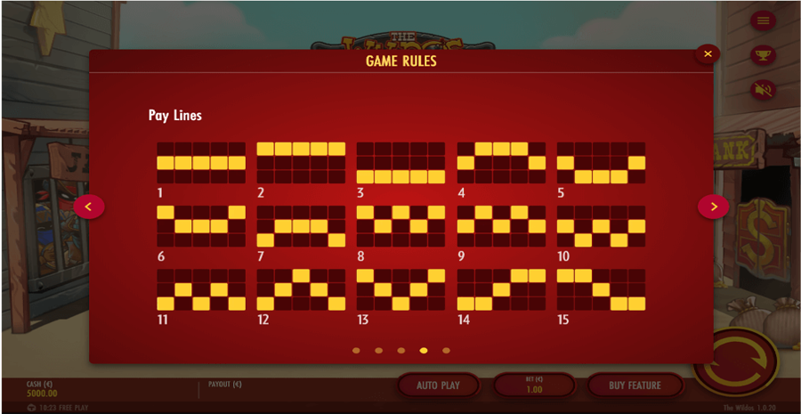 The Wildos Paytable