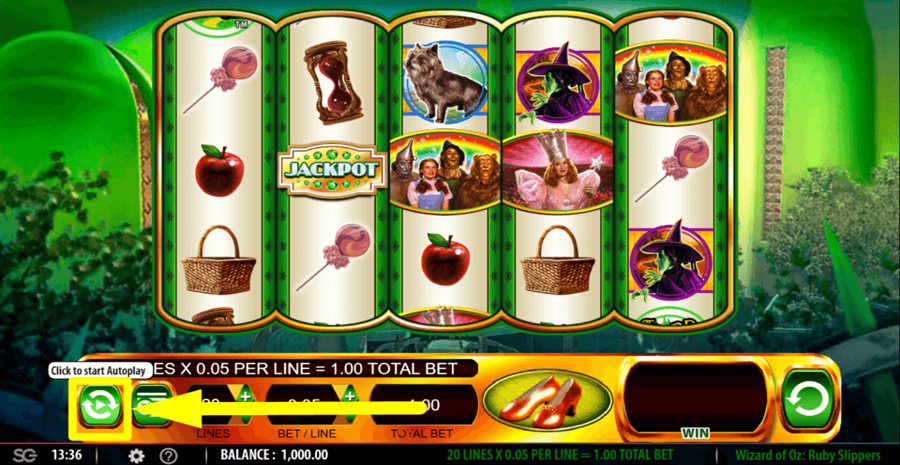 The Wizard Of Oz Ruby Slippers Autoplay Feature