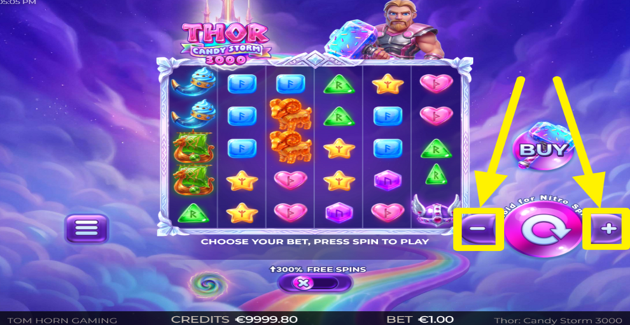 Thor Candy Storm 3000 Adjust Bet