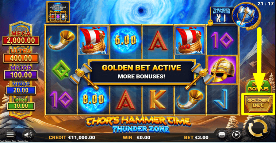 Thors Hammer Time Thunder Zone Golden Bet Feature