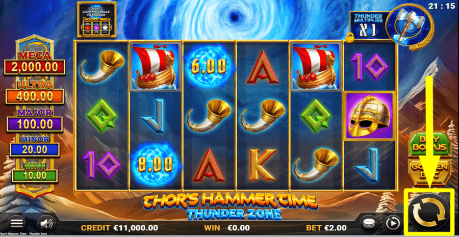 Thors Hammer Time Thunder Zone Spin Button