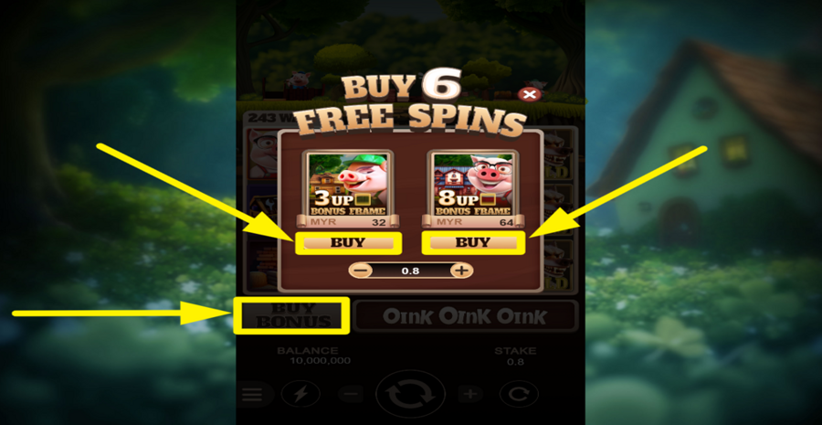 Three Brave Piggies Buy Bonus