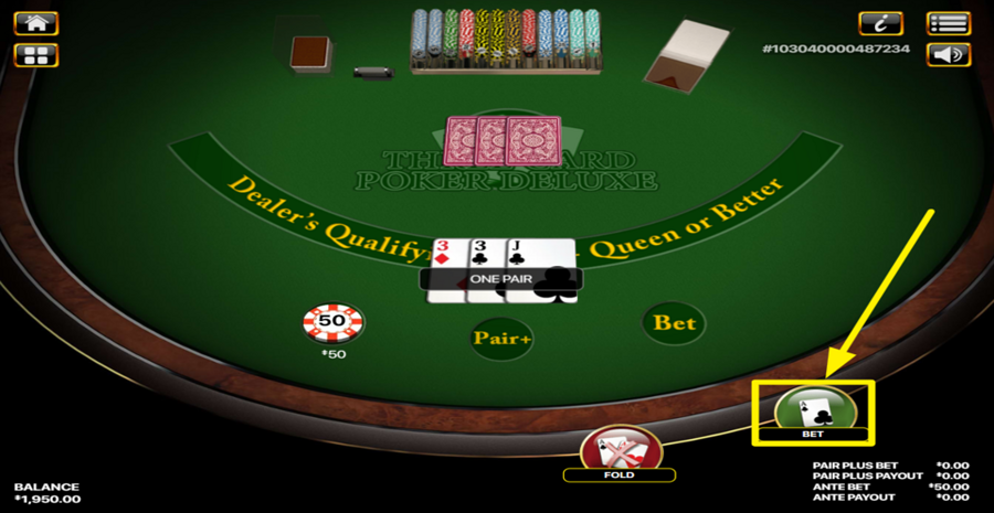 Three Card Poker Deluxe Bet