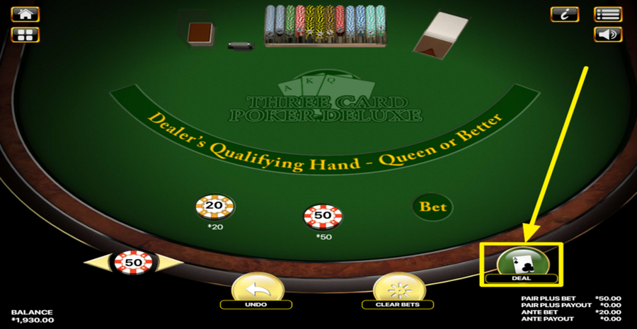 Three Card Poker Deluxe Deal