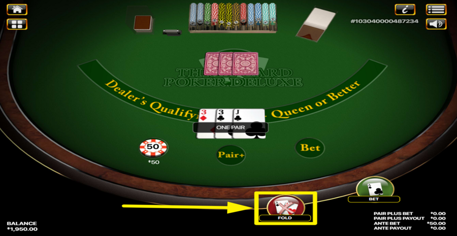 Three Card Poker Deluxe Fold