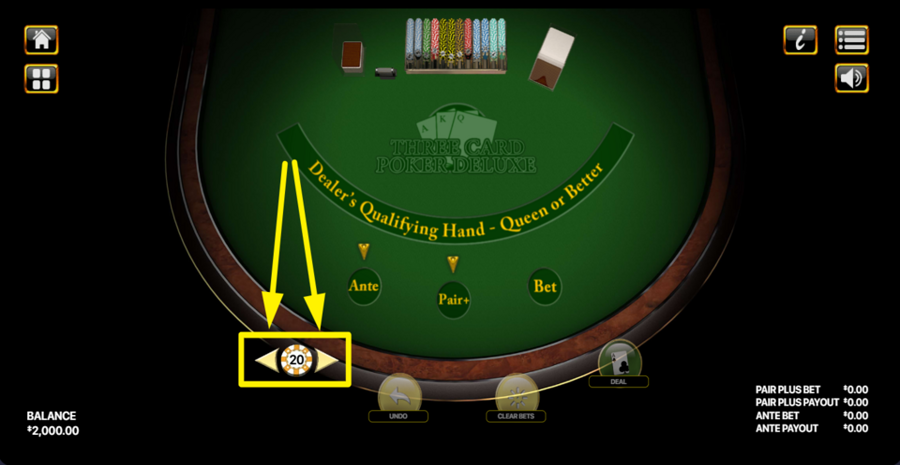 Three Card Poker Dual Adjust Bet