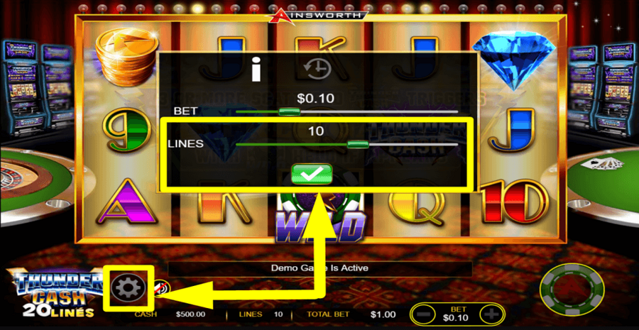 Thunder Cash Adjustable Paylines