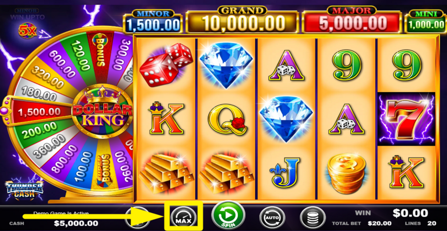 Thunder Cash Dollar King Max Bet