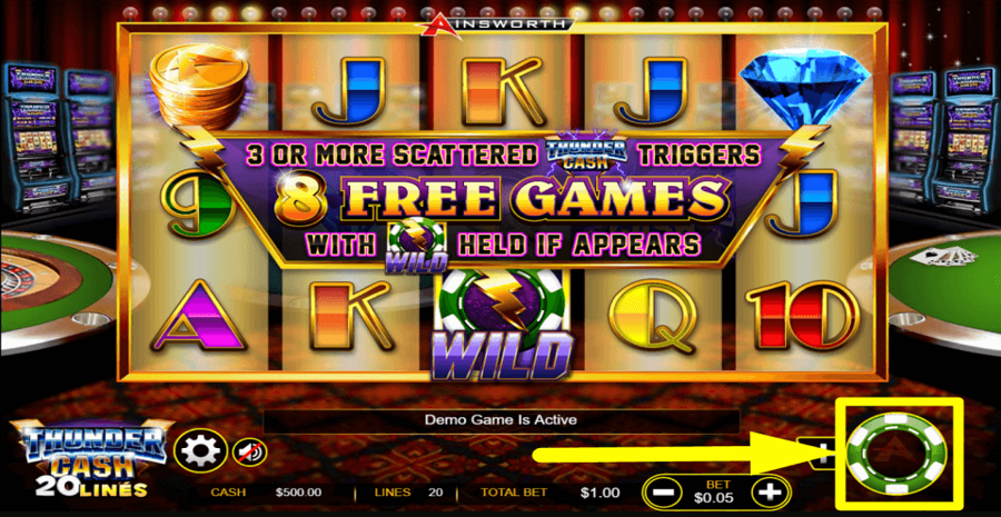 Thunder Cash Spin Button