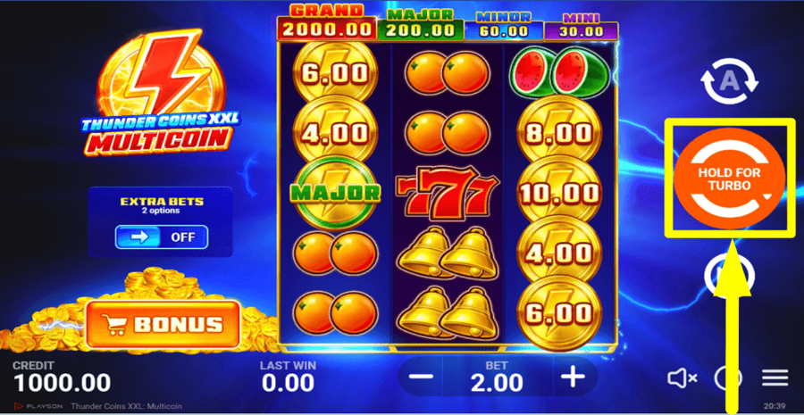 Thunder Coins Xxl Multicoin Spin Button