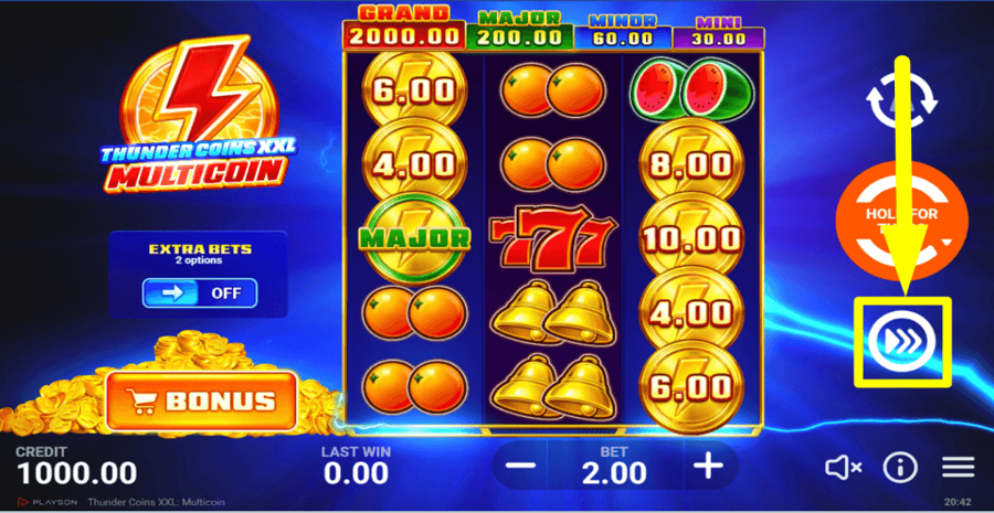 Thunder Coins Xxl Multicoin Turbo Feature
