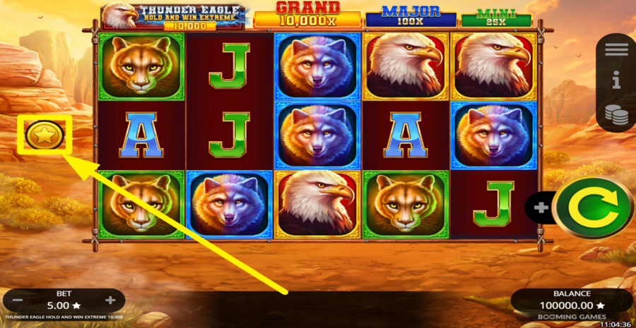 Thunder Eagle Hold And Win Extreme 10000 Buy Bonus