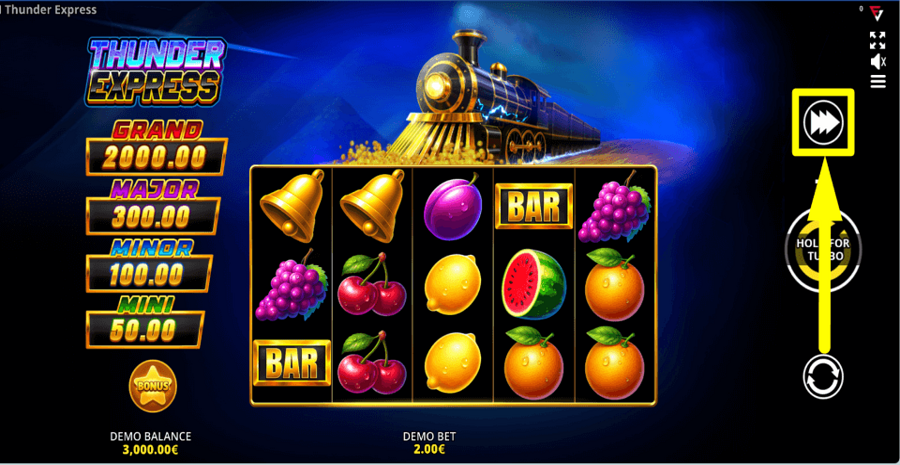 Thunder Express Running Wins Turbo Feature