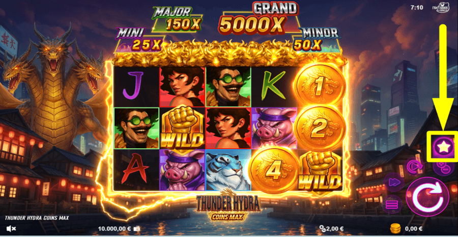 Thunder Hydra Coins Max Buy Feature