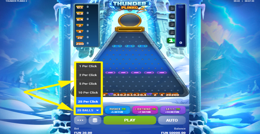Thunder Plinko 2 Choose Balls