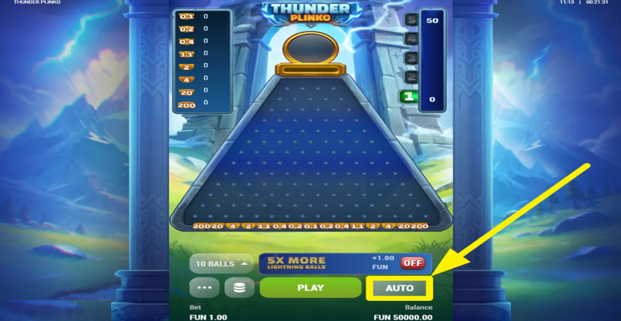 Thunder Plinko Autoplay