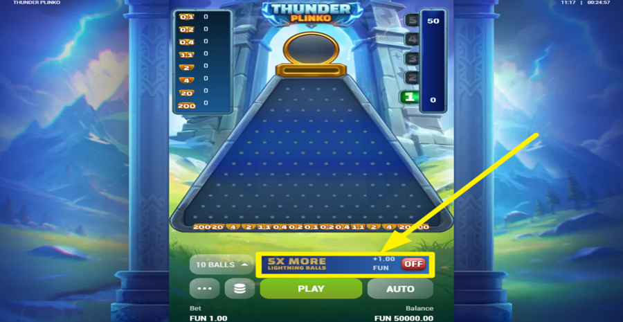 Thunder Plinko Bonus Bet
