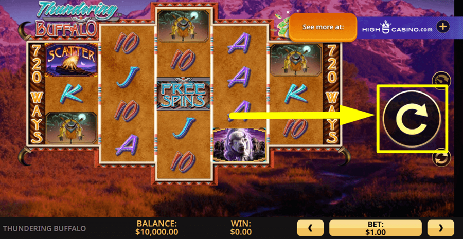 Thundering Buffalo Spin Button