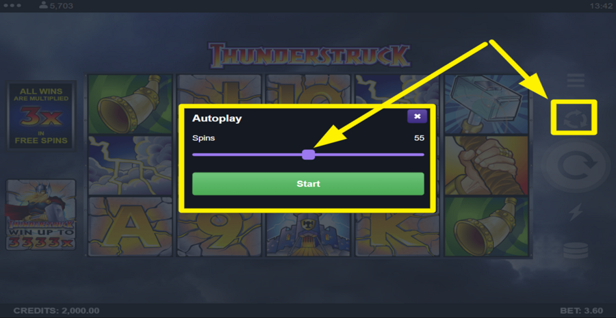 Thunderstruck Autoplay Feature