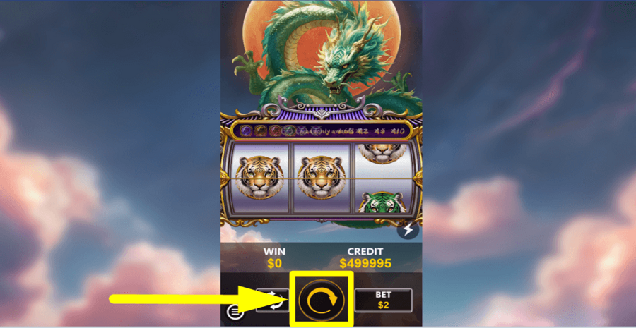 Tiger And Dragon Wild Spin Button