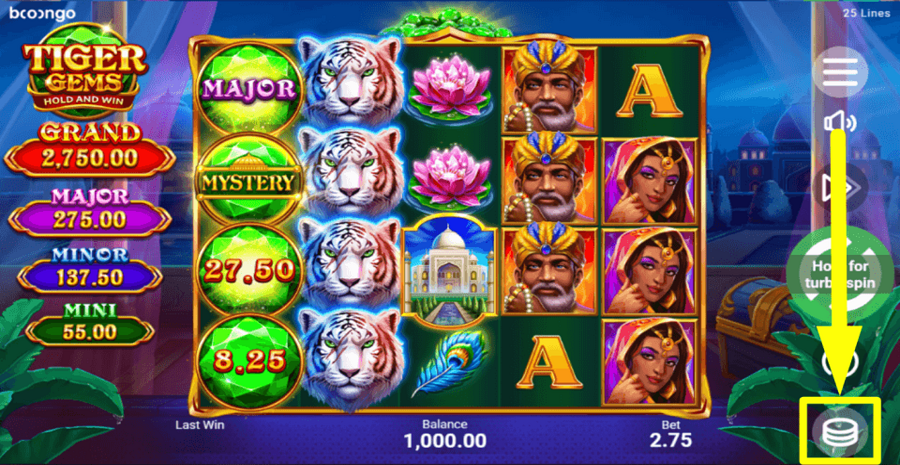 Tiger Gems Bet Value