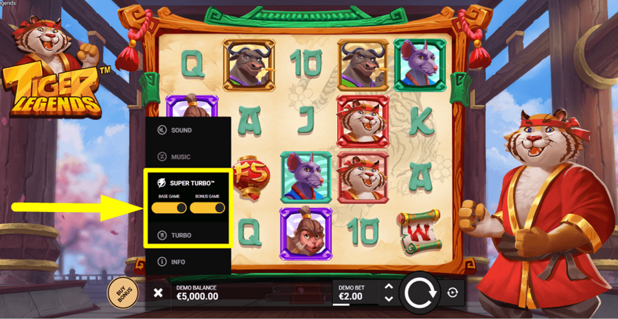 Tiger Legends Turbo Feature