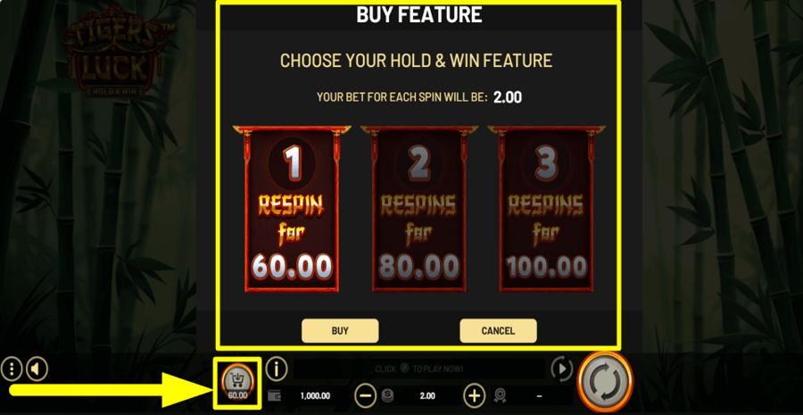 Tigers Luck Hold And Win Buy Feature