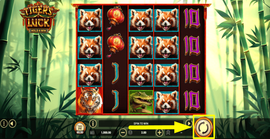 Tigers Luck Hold And Win Spin Button