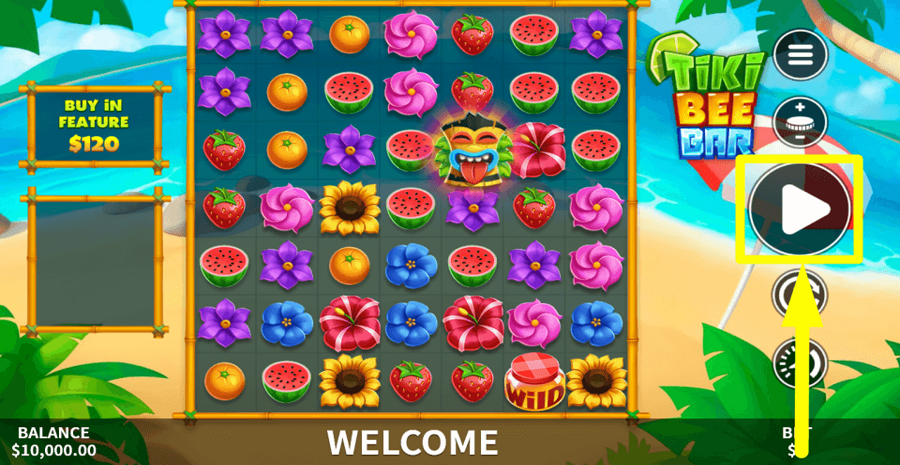 Tiki Bee Bar Play Button