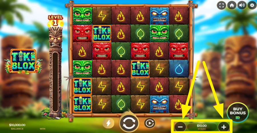 Tiki Blox Adjust Bet