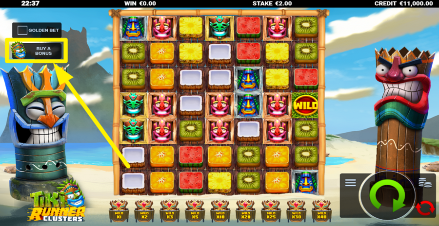 Tiki Runner Clusters Buy Bonus