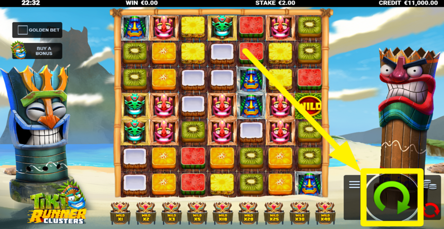 Tiki Runner Clusters Spin