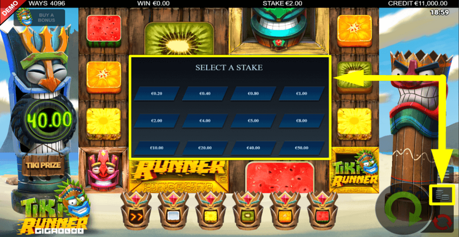 Tiki Runner Gigablox Bet Value