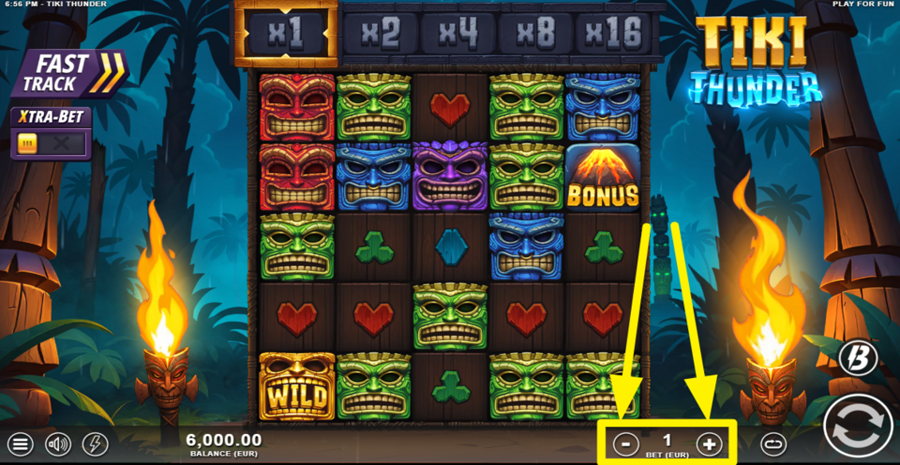 Tiki Thunder Adjust Bet