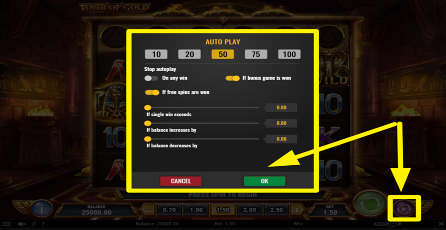 Tomb Of Gold Autoplay