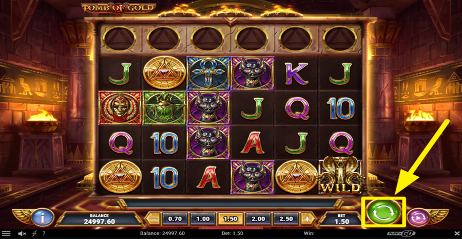 Tomb Of Gold Spin Button