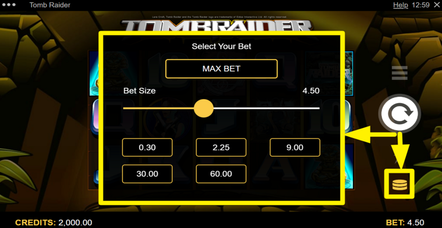 Tomb Raider Bet Adjust