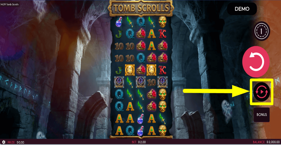Tomb Scrolls Autoplay Feature
