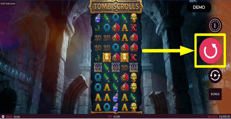 Tomb Scrolls Spin Button